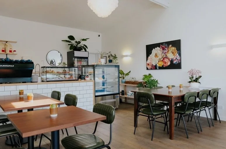 The welcoming counter and seating inside Isabella's