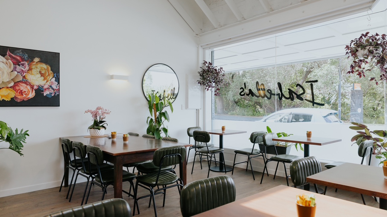 The bright, plant-filled interior of Isabella's in Mt Eden